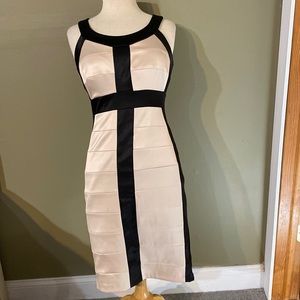 Black and beige dress